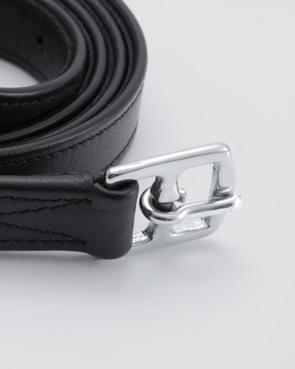 PREMIER EQUINE Florence Stirrup Leathers Black - Black Leather Equestrian Stirrups with Stainless Steel Buckle - Equiflair