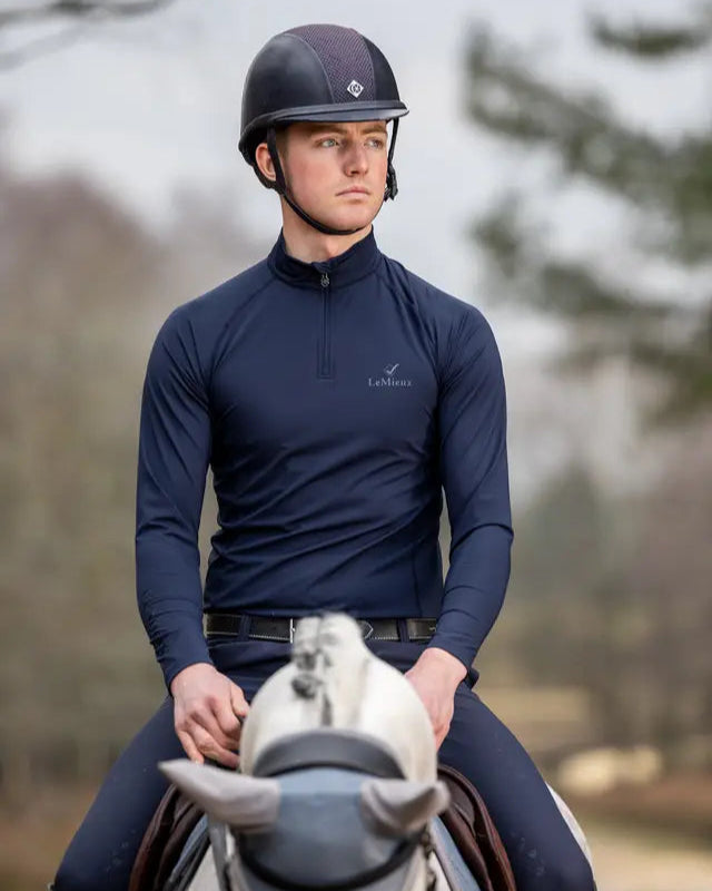LEMIEUX Mens Base Layer Indigo: Equestrian Rider in Performance Shirt for Horse Riding | Equiflair