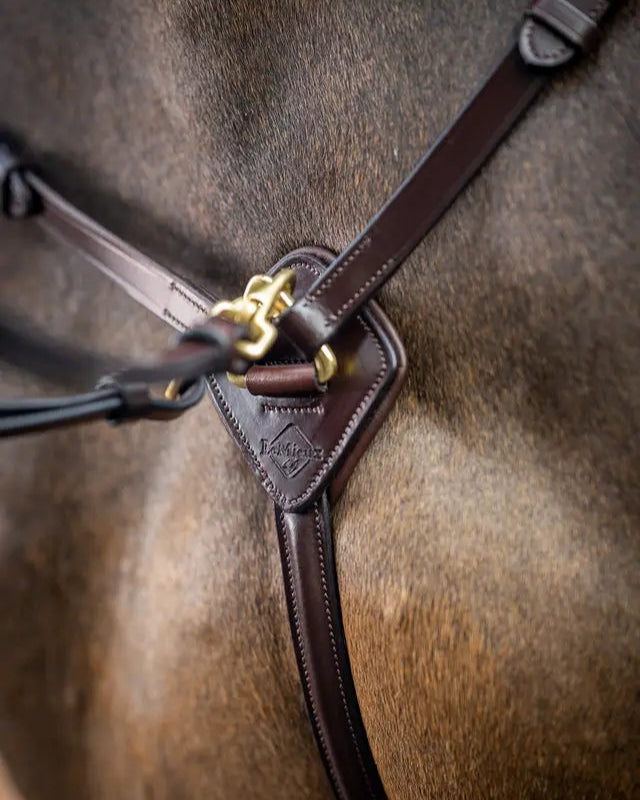 LeMieux Breastplate (D-Ring Attachment) Havana/Brass