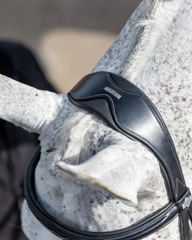LeMieux Kudos Black Competition Horse Bridle: Padded Leather Anatomical Snaffle Bridle for Comfort & Performance