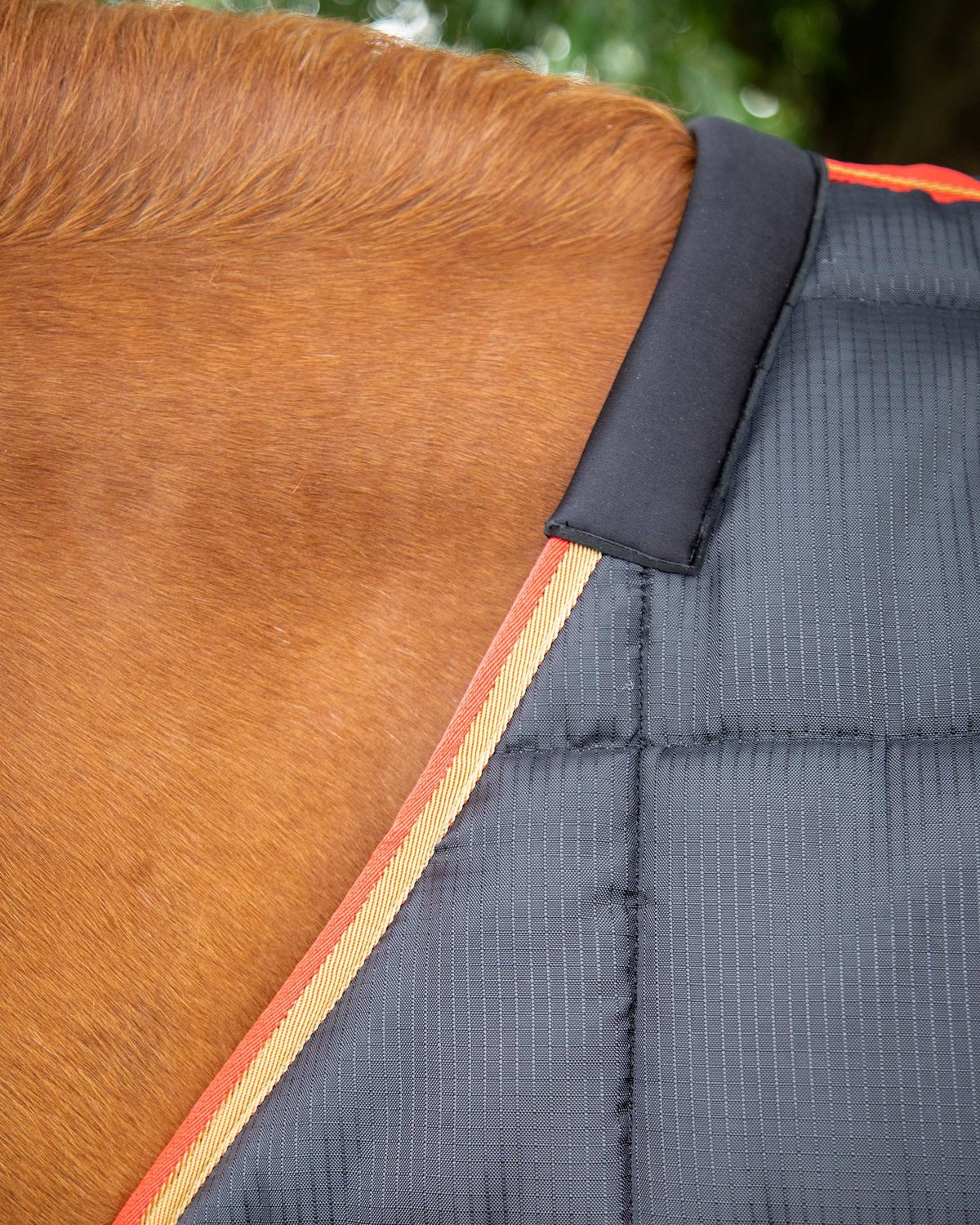 Premier Equine Garissa Stable Rug Shoulder Detail: Black, Quilted, 400g, Breathable Horse Blanket