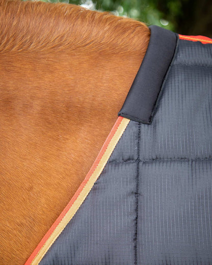 Premier Equine Garissa Stable Rug Shoulder Detail: Black, Quilted, 400g, Breathable Horse Blanket