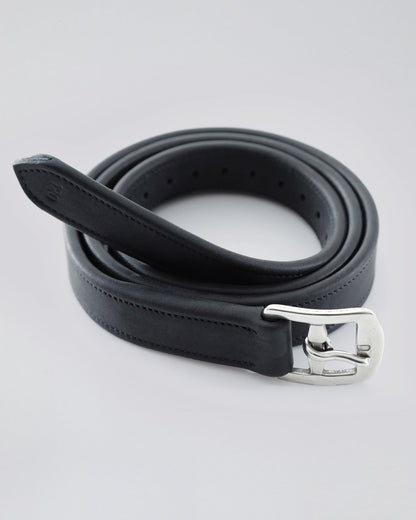 PREMIER EQUINE Stirrup Leathers Black - Equiflair: German Aniline, 1 inch width, Premium Quality, Equestrian Gear