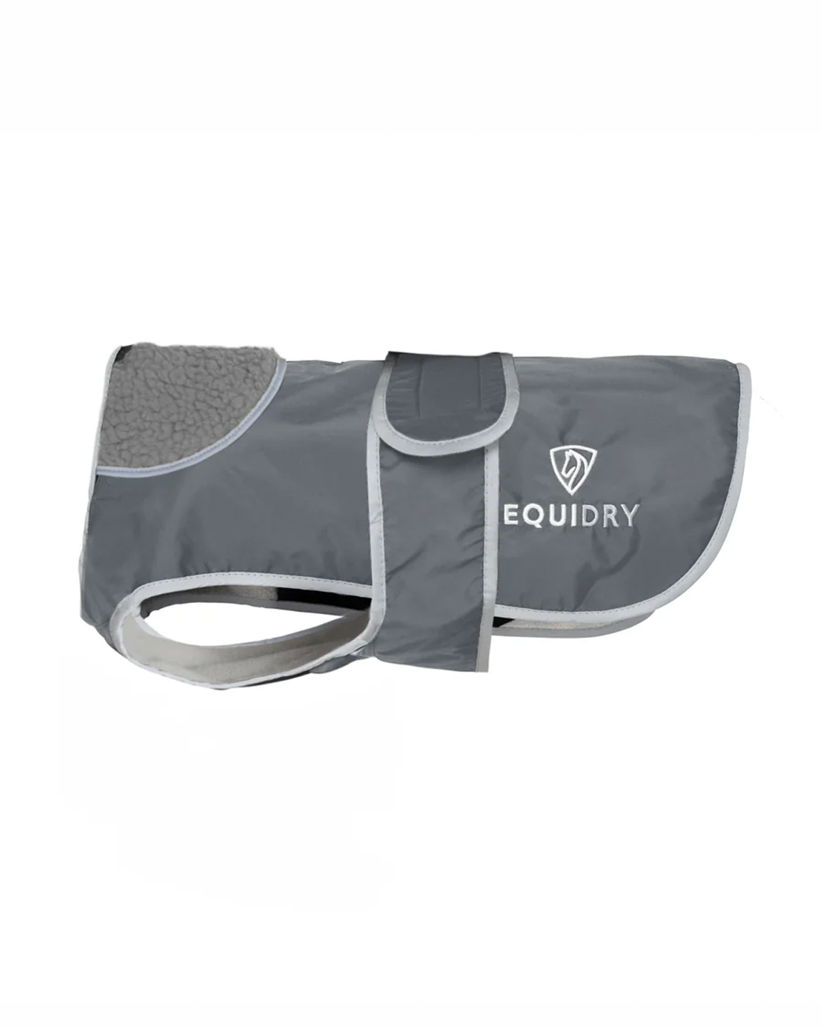 EQUIDRY Waterproof Dog Coat Grey - Fleece Lined, Reflective, Adjustable. Equiflair.