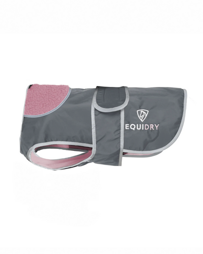 EQUIDRY Waterproof Dog Coat Grey/Pale Pink