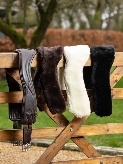 Equestrian Girth Covers: Leather and Wool Girths - Brown, White, Black | Horse Riding Equipment