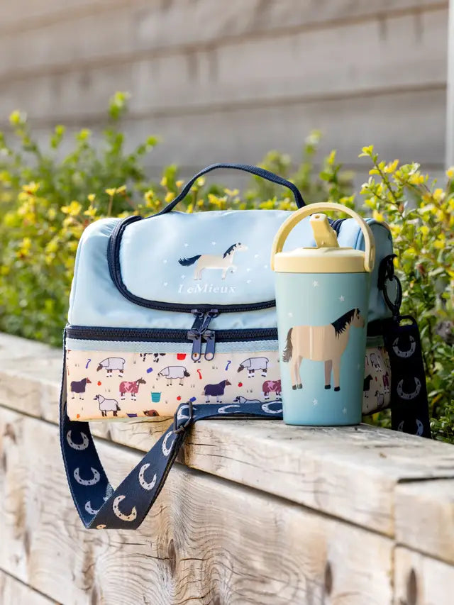 LeMieux Mini Holdall Aqua - Horse Print Lunch Bag, Picnic Tote, Changing Bag Equiflair