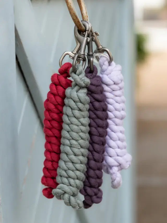 Lemieux Polycotton Lead Ropes: Cranberry, Gray, Purple & Lavender - Horse Accessories from Equiflair