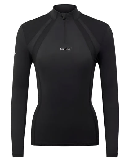 Lemieux Mia Mesh Long Sleeve Base Layer - Black - Women's Riding Shirt UV50+ Quarter Zip Breathable Equestrian Sportswear