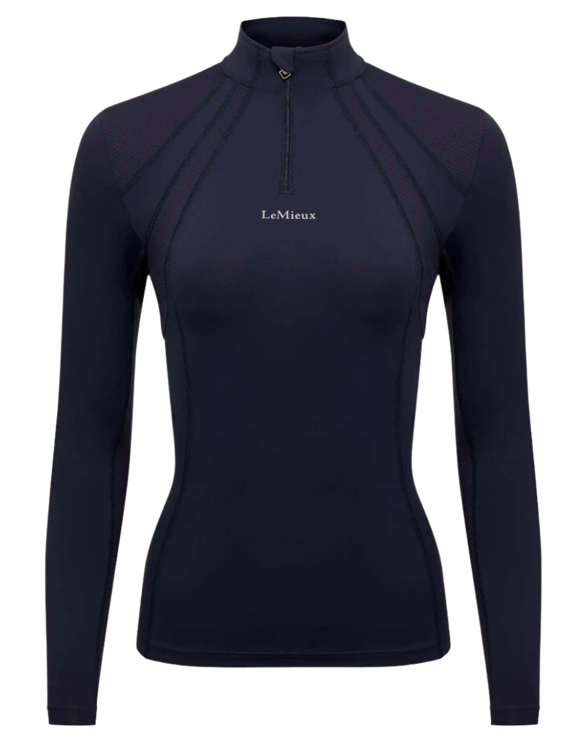 LeMieux Mia Mesh Long Sleeve Base Layer - Navy Equestrian Riding Top | UV50+ Protection