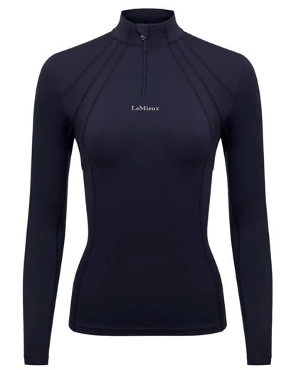 LeMieux Mia Mesh Long Sleeve Base Layer - Navy Equestrian Riding Top | UV50+ Protection
