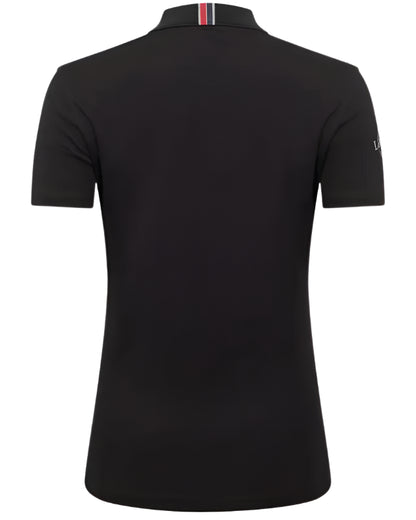 LEMIEUX LADIES ELITE POLO SHIRT II BLACK - Women's Equestrian Polo Shirt with Ribbed Collar & Tailored Fit