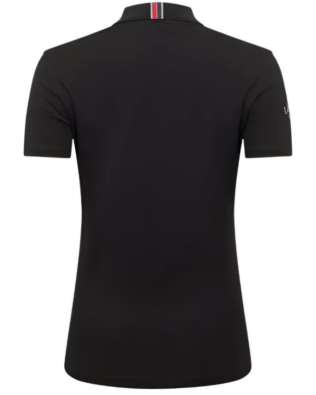 LEMIEUX LADIES ELITE POLO SHIRT II BLACK - Women's Equestrian Polo Shirt with Ribbed Collar & Tailored Fit