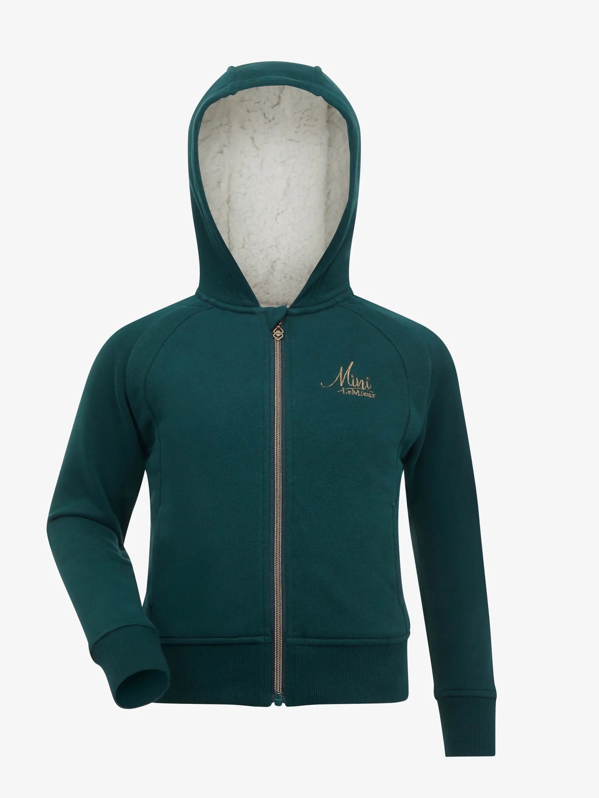 LEMIEUX Mini Spruce Sherpa Lined Hoodie | Kids Winter Warm Zip-Up Sweatshirt