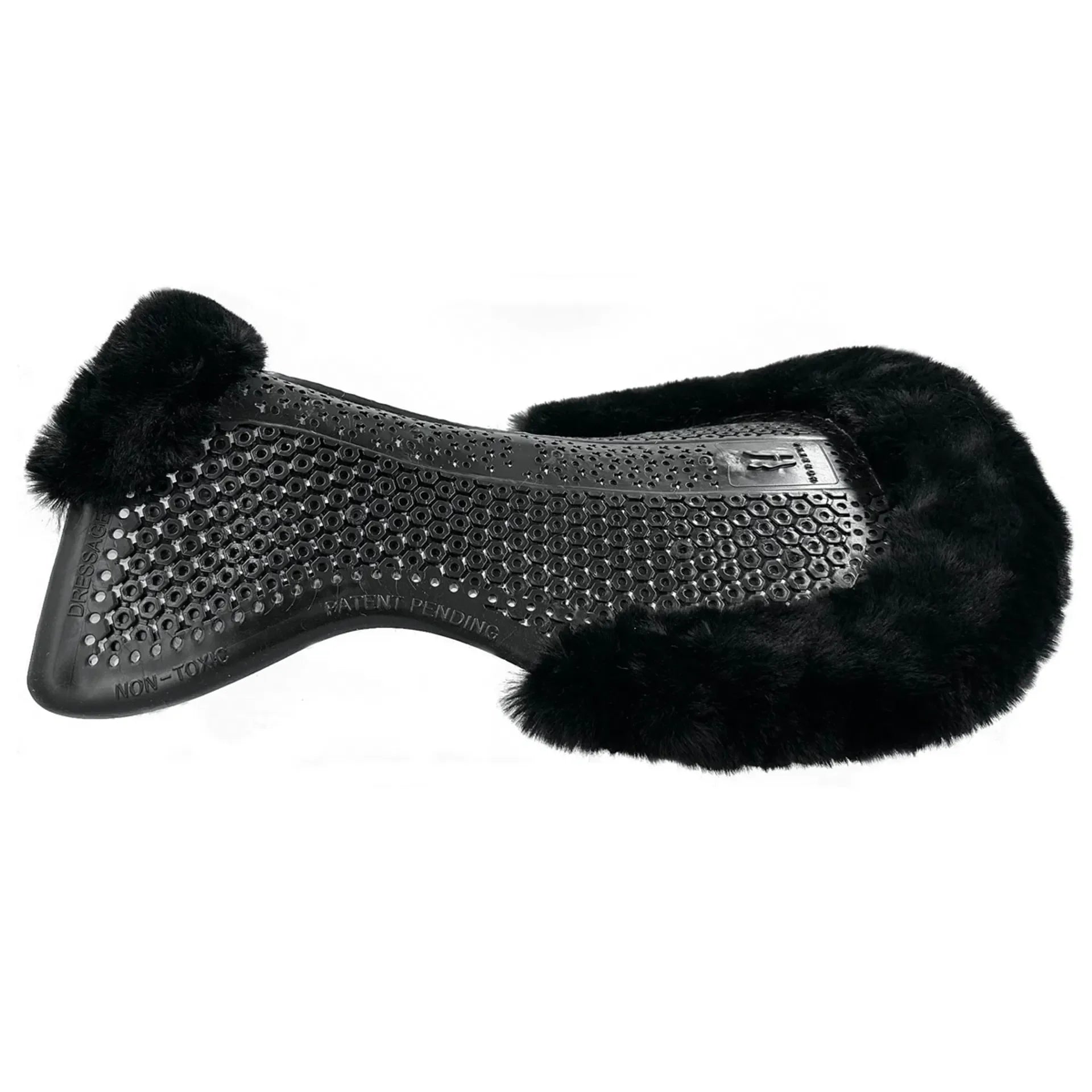 Horsena Jumping Gel Pad with Rolled Edge Real Sheepskin Black