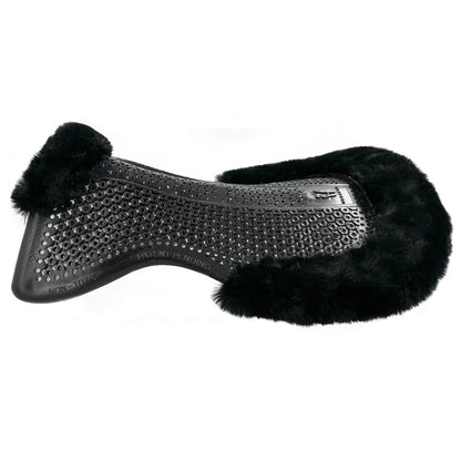 HORSENA Jumping Gel Pad with Rolled Edge Real Sheepskin Black - Equiflair Saddle Pad