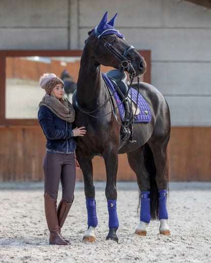 LeMieux Loire Dressage Square Pad Ink Blue at Equiflair: Stylish memory foam saddle pad for horses. Equestrian apparel.