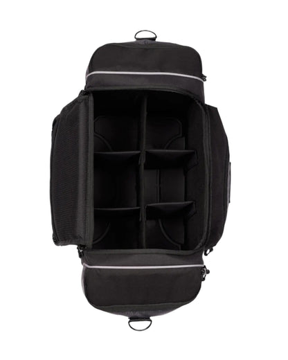 LeMieux Grooming Kit Pro Black Bag - Open view with dividers & pockets. Equestrian Grooming Organizer by Equiflair
