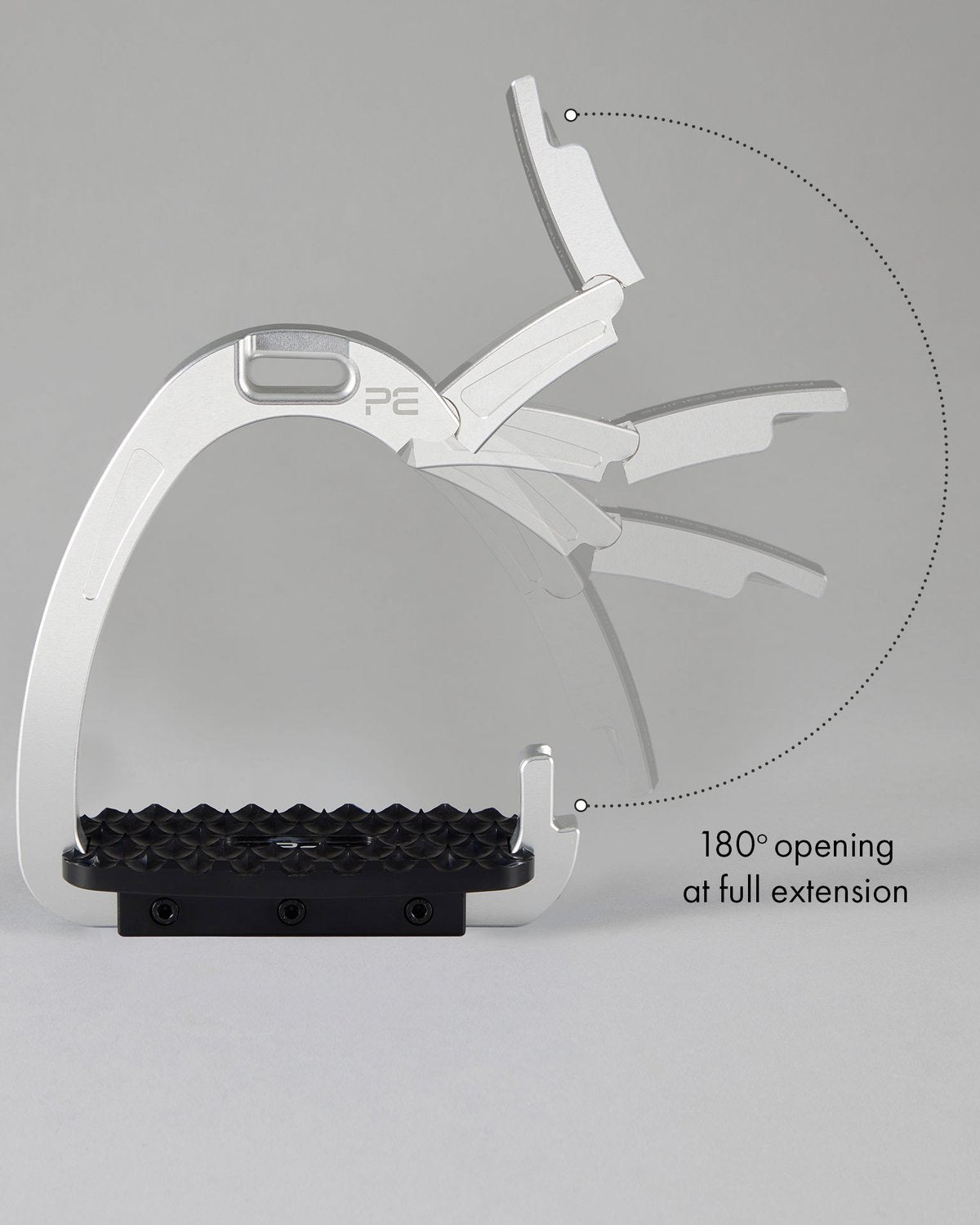 Premier Equine Intego Duo Safety Stirrups: Silver Aluminum Equestrian Stirrups with Opening Mechanism
