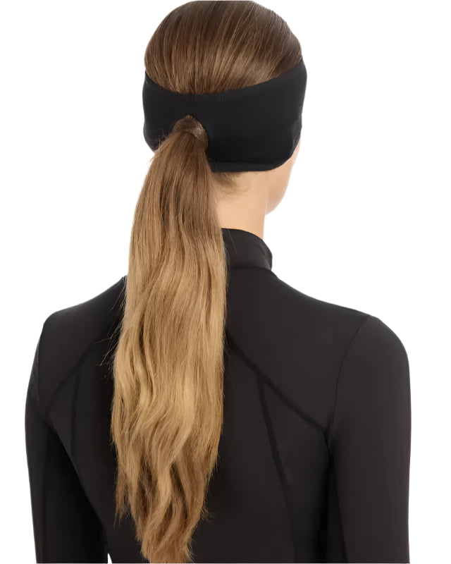 LeMieux Ear Warmer Headband Black for Riding: Soft, Warm, & Helmet-Friendly with Ponytail Slit