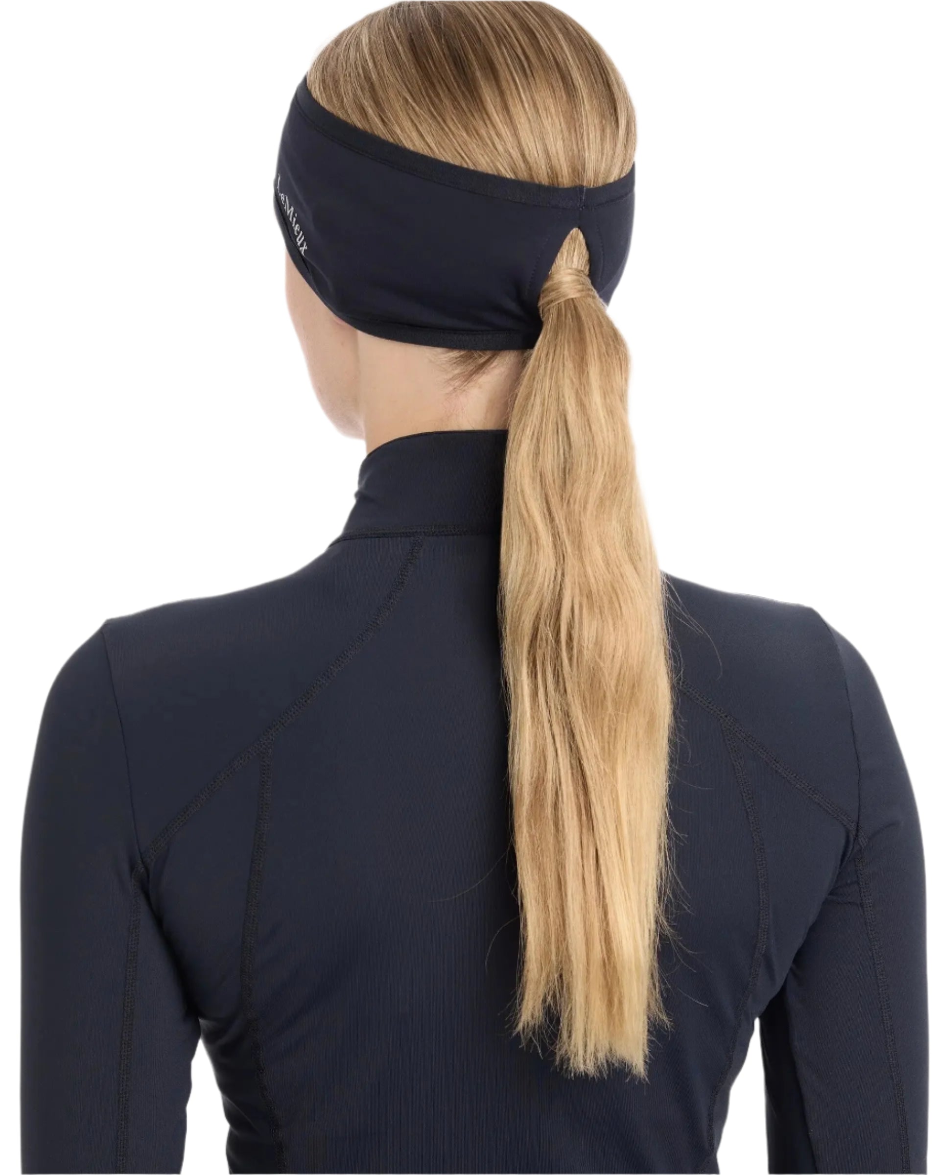 LeMieux Ear Warmer Headband - Indigo Equestrian Riding Gear: Ponytail Friendly, Micro-Fleece Performance Headband