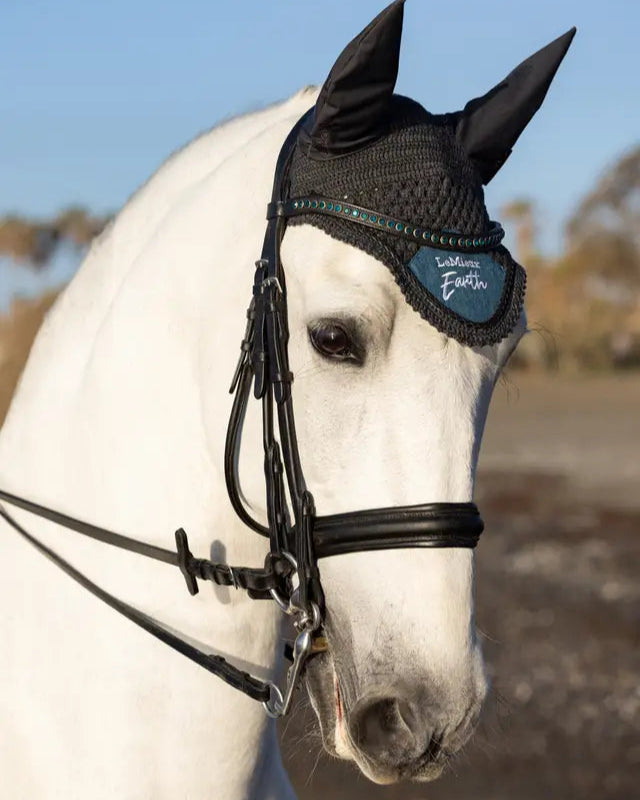 Lemieux Earth Ocean Fly Hood for Horses | Equestrian Gear | Sustainable Riding | Horse Protection