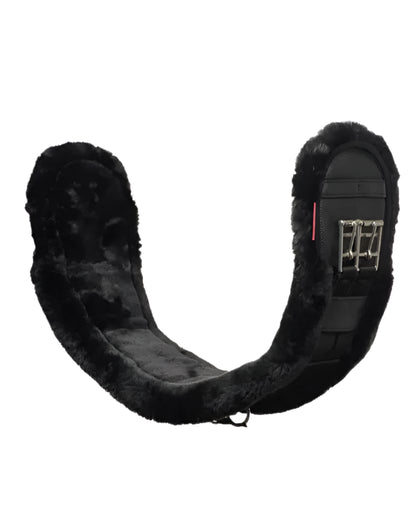 LeMieux Integrated Dressage Girth Black - Equiflair Saddlery | Black Horse Girth with Faux Fur Lining