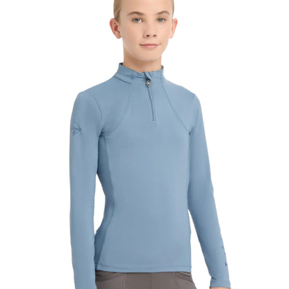 LeMieux Young Rider Base Layer - Ice Blue Horse Riding Shirt | Equestrian Apparel