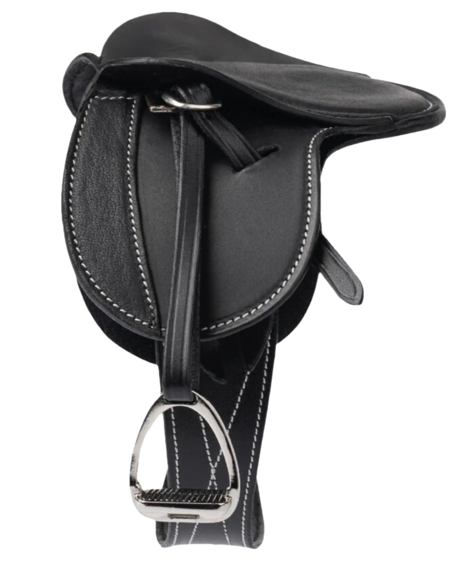 LEMIEUX TOY PONY SADDLE BLACK - Miniature Leather Saddle for Tacking Up & Cleaning Practice | Equiflair
