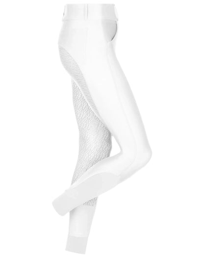 White Lemieux Demi Pull On Breggings, Full Seat Silicone Grip, Horse Riding Leggings