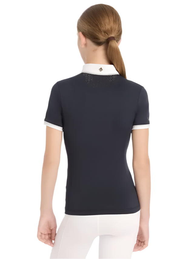 LEMIEUX Young Rider Belle Show Shirt Navy - High Stretch Equestrian Fashion Show Apparel by Equiflair Saddlery