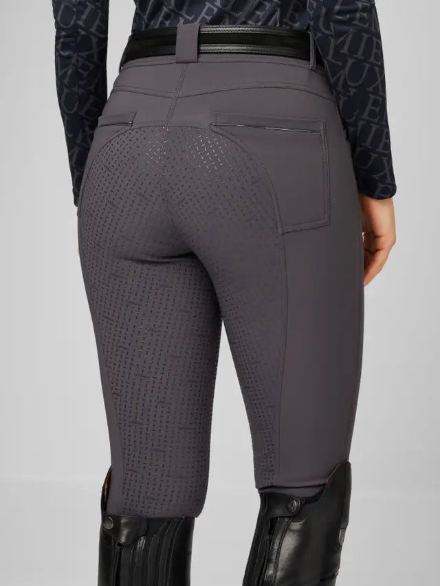 LeMieux Freya Pro Breeches Grey - Equestrian Riding Pants, Silicone Grip, Full Seat from Equiflair
