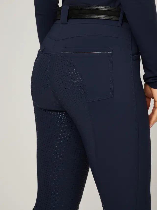LeMieux Freya Pro Navy Riding Breeches: Full Seat Silicone Grip, Equestrian Apparel