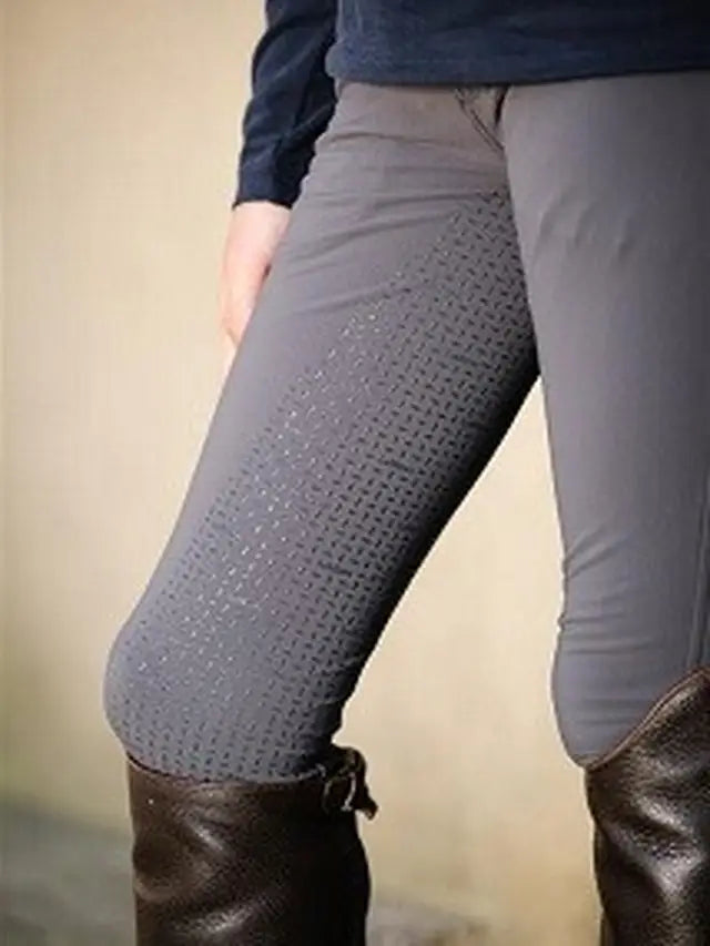 LeMieux Freya Pro Breeches Grey: Youth Equestrian Apparel with Silicone Grip, Riding Pants, Boots