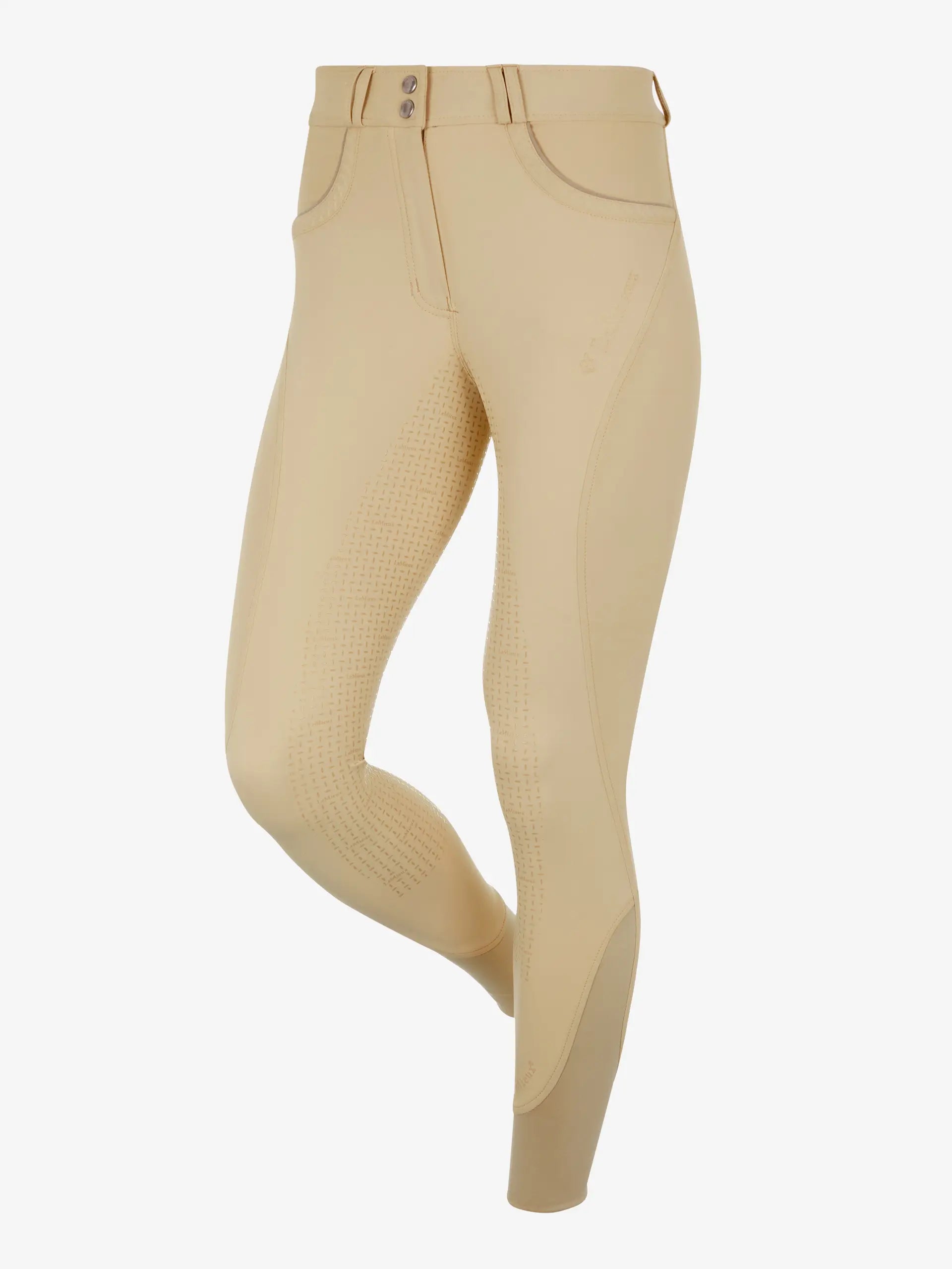LEMIEUX Amara II Beige Equestrian Breeches with Full Seat Silicone Grip | Horse Riding Pants
