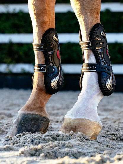 Lemieux Exo-Flex Tendon Boots on Horse Legs: Equine Performance & Protection