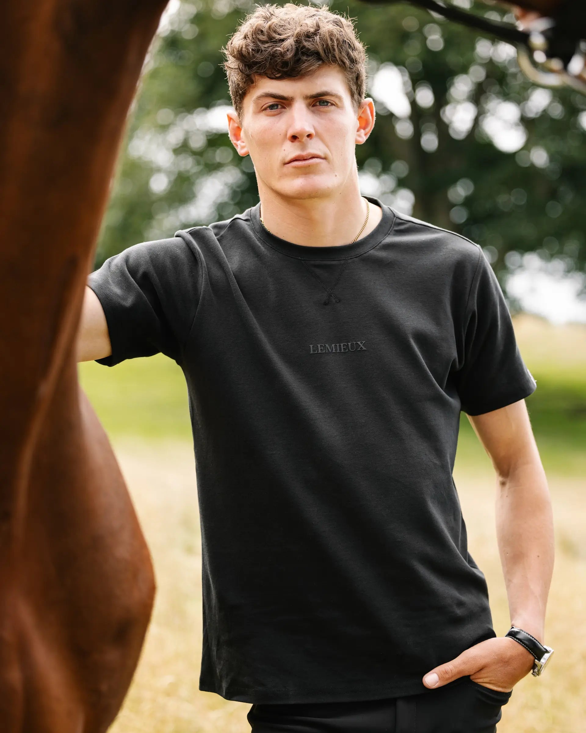 Lemieux Black Men's T-Shirt | Equestrian Style from Equiflair Saddlery