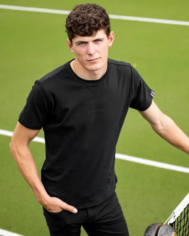 LEMIUX MENS T-SHIRT BLACK: Equiflair Saddlery Black Tee for Men, Sportswear, Casual Fashion
