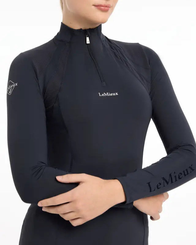 LEMIEUX MIA Mesh Long Sleeve Base Layer - Black Equestrian Riding Top Activewear