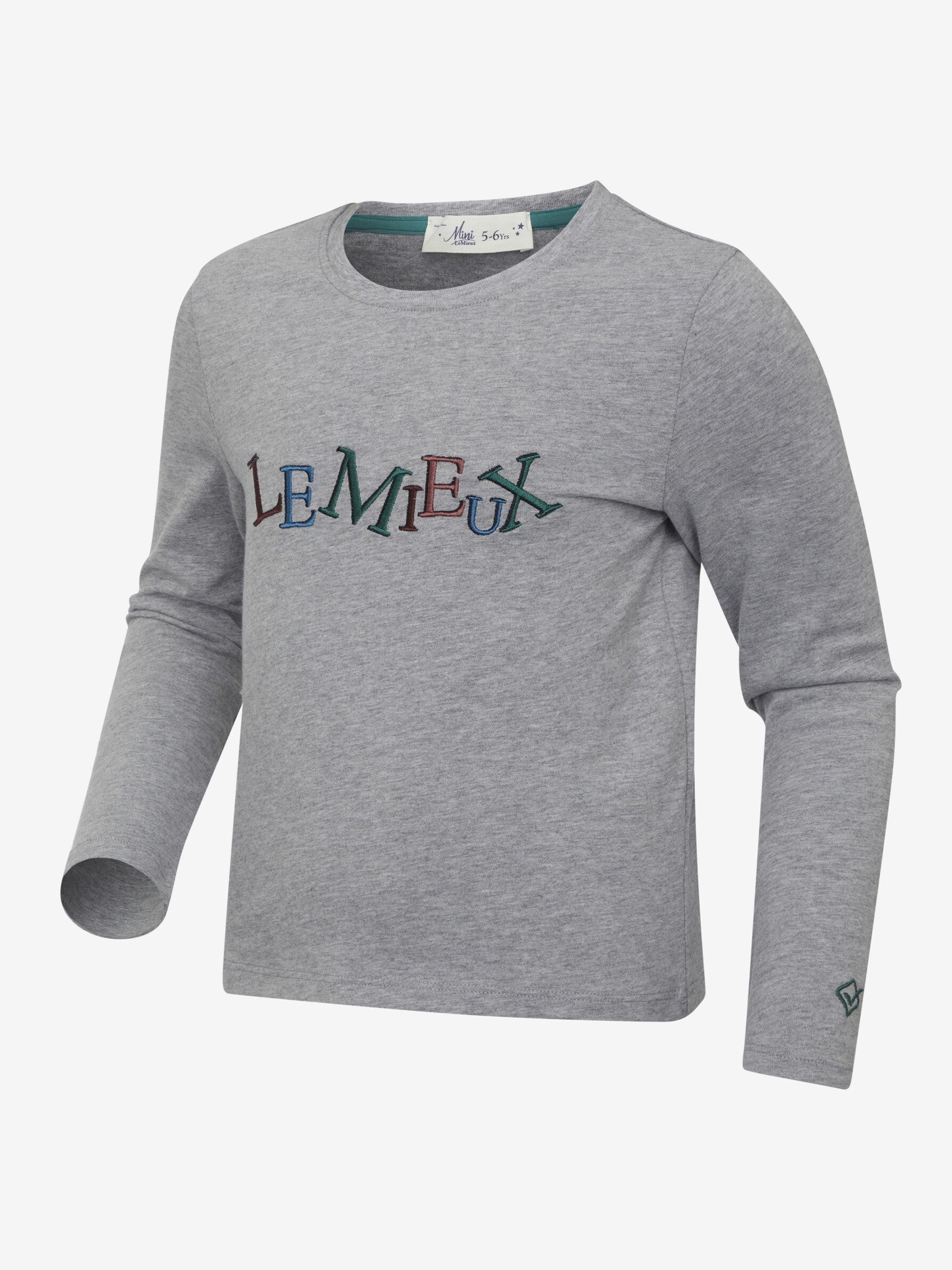 LeMieux Mini Jamie Grey Long Sleeve Top: Children's Cotton Shirt