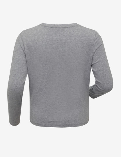 Lemieux Mini Jamie Grey Long Sleeve Top for Kids - Soft Cotton Equestrian Apparel