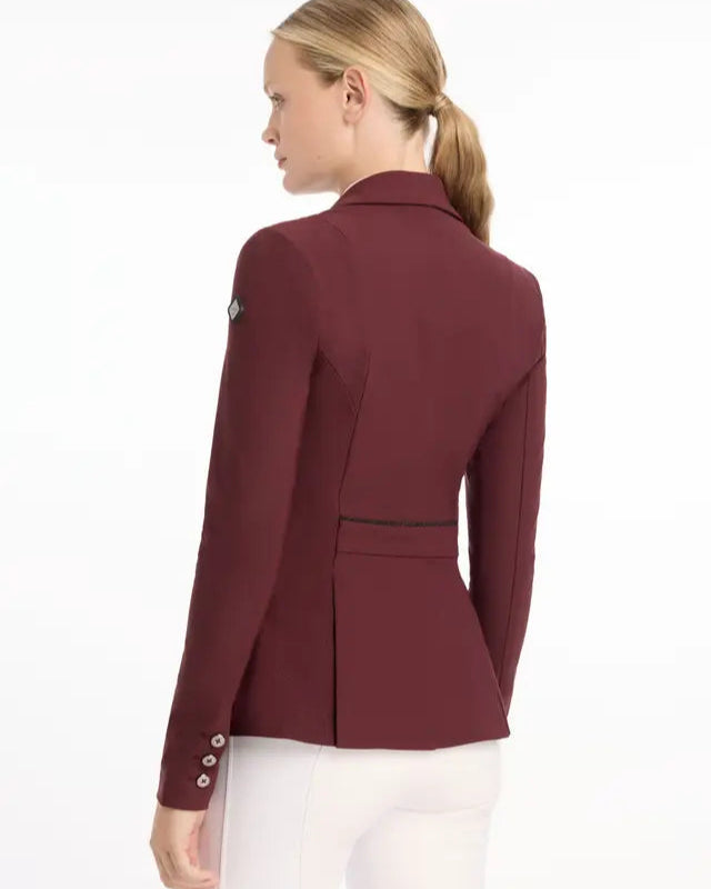 LeMieux Dynamiqué Burgundy Show Jacket - Equiflair Saddlery Equestrian Competition Apparel
