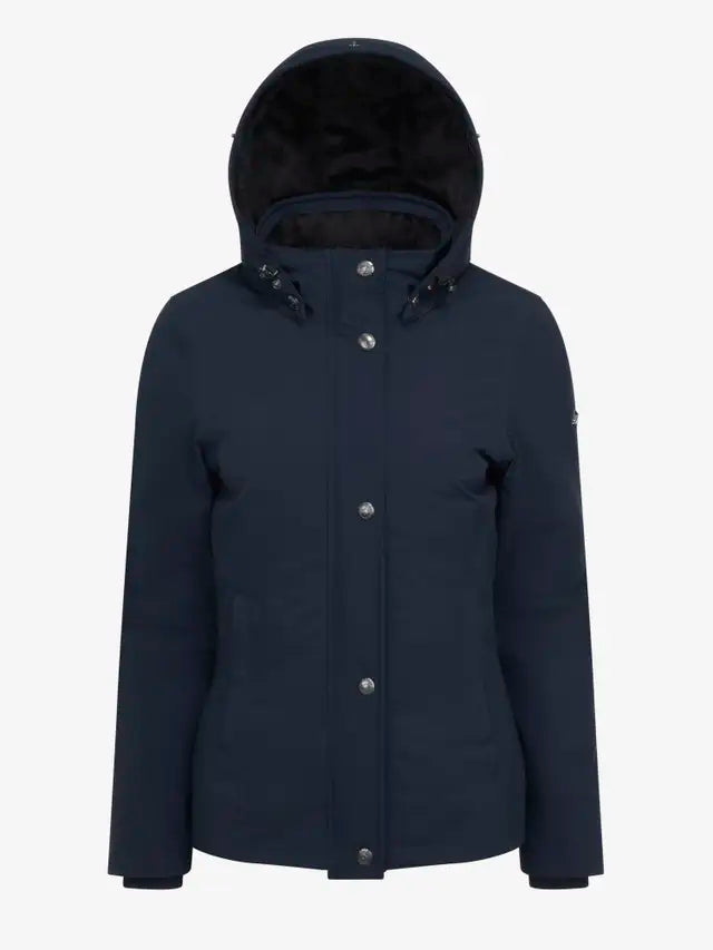 Lemieux Laura Navy Waterproof Riding Coat - Women's Short Jacket with Hood
