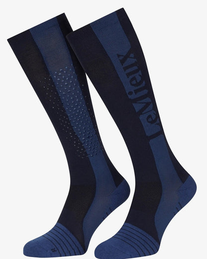 LEMIEUX Silicone Performance Riding Socks - Navy Blue, Knee High Socks, Equestrian Gear