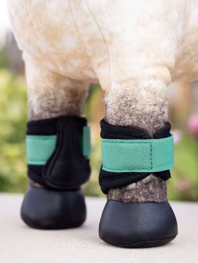 LeMieux Toy Pony Grafter Boots Evergreen: Miniature equine leg protection for toy horses - Equiflair