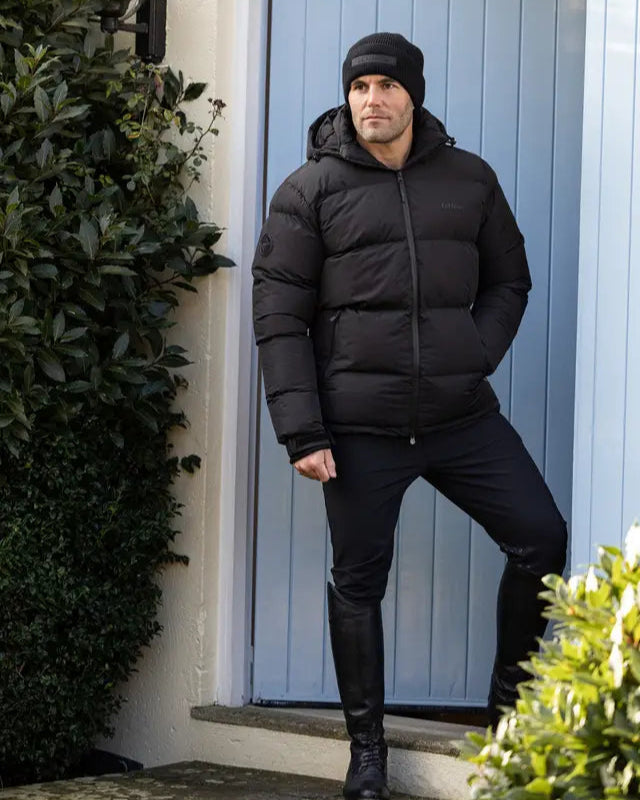 LeMieux Men's Black Beanie from Equiflair: Stylish Rib Knit Winter Hat for Men
