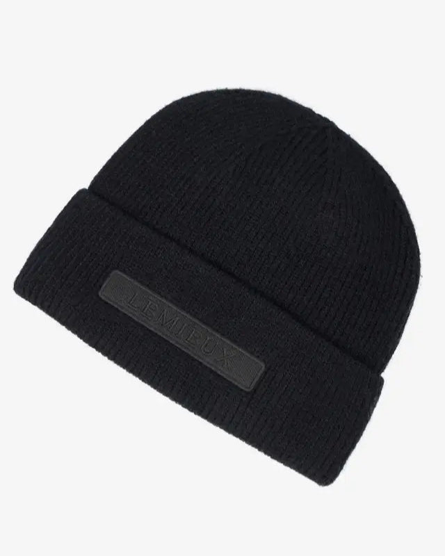 Lemieux Men's Black Beanie - Rib Knit Winter Hat with Fleece Lining | Equiflair