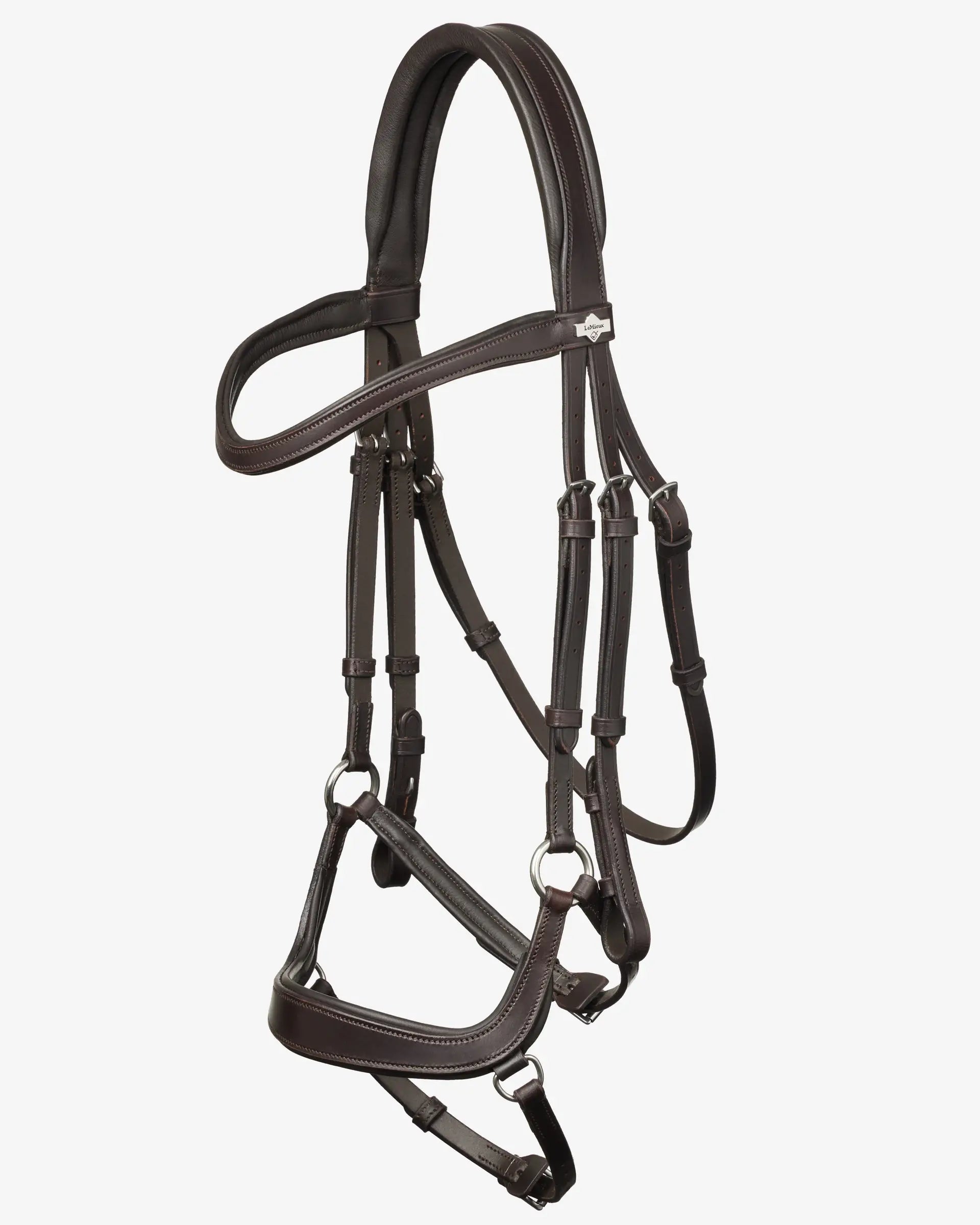 Lemieux Arika Drop Bridle Brown/Silver - Horse Riding Equipment - Anatomically Shaped Bridle
