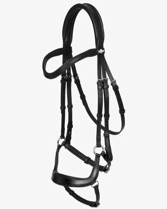 LEMIEUX Arika Drop Bridle Black/Silver Equiflair: Anatomical Horse Bridle for Comfort and Style