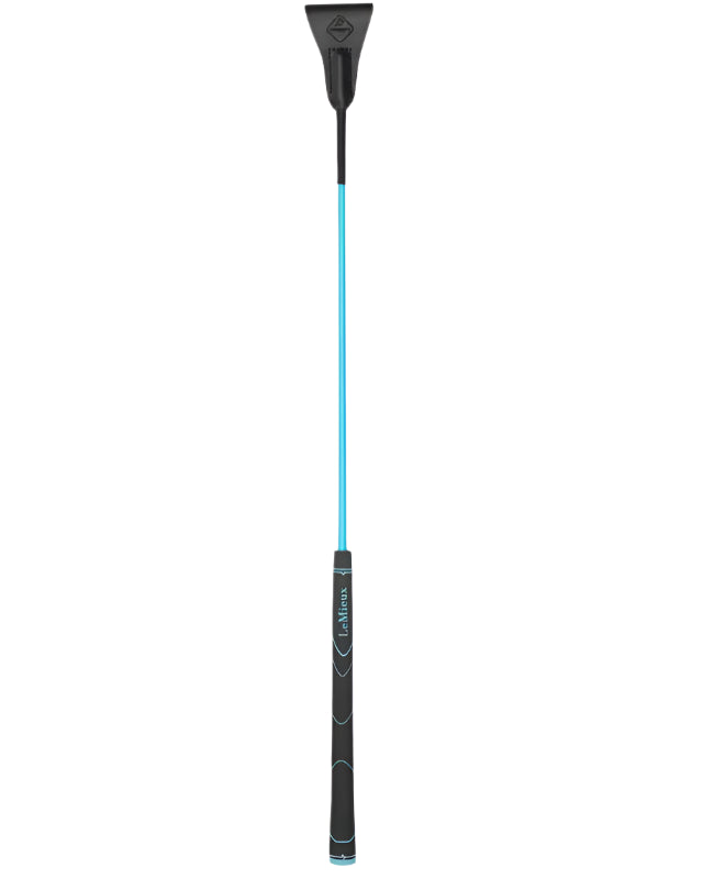 Lemieux Grip-Tek Jumping Whip - Azure Riding Crop. Equestrian Horse Whip with Rubber Grip.
